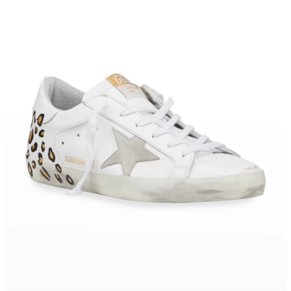 Superstar Hand-Painted Leopard Leather Sneakers